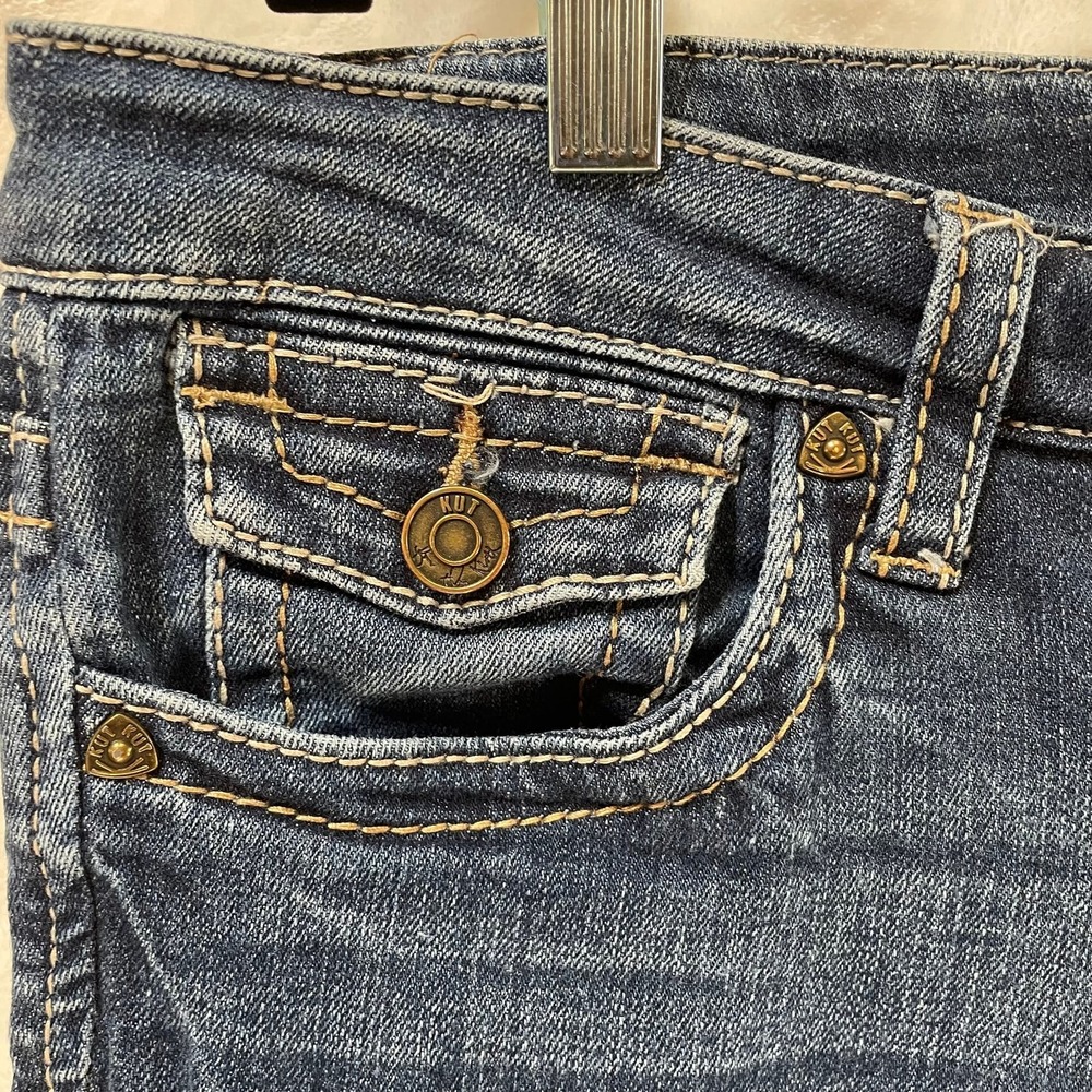 Kut From The Kloth Crop Blue Jeans Women's Size 16 Clam Diggers Shorts Plus Size
